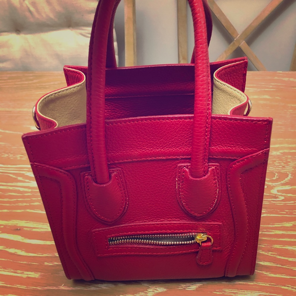 Red leather purse